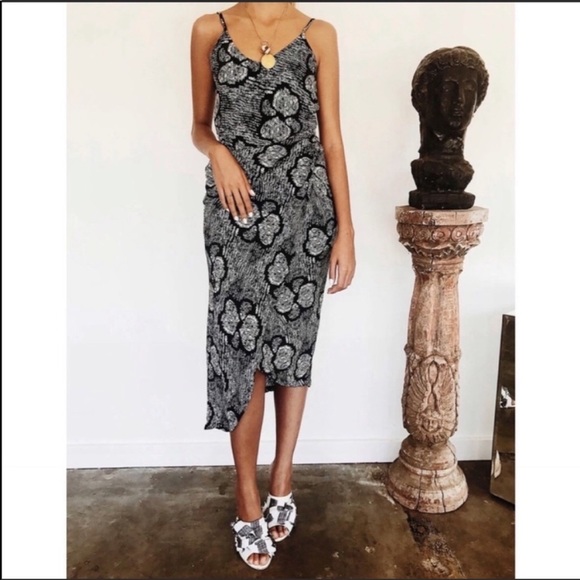 Anthropologie Dresses & Skirts - {SOLD} NWT NEW VETIVER Midi Black Pattern Dress V Neck 4